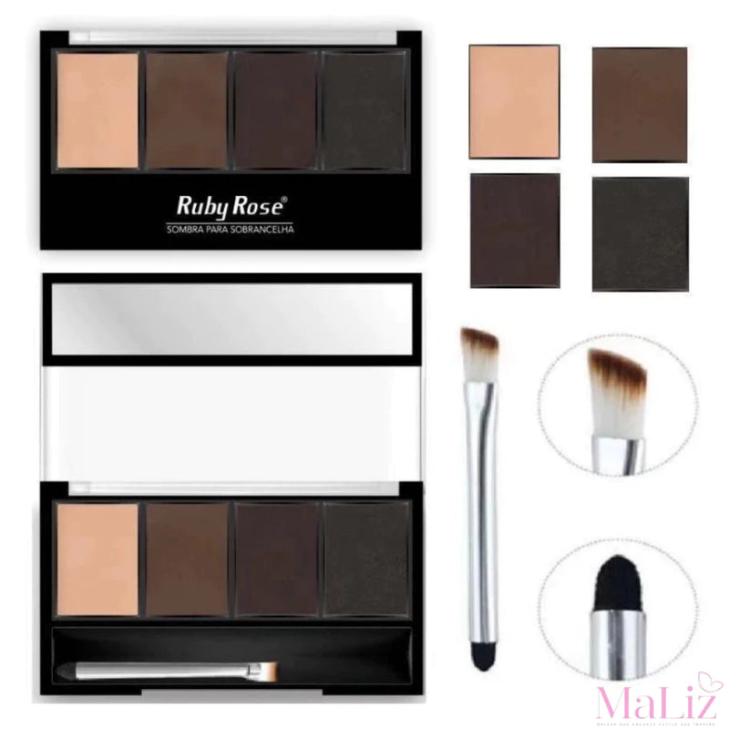 Sombra para sobrancelha ruby rose paleta de sombra trio de sombra natural definição maquiagem